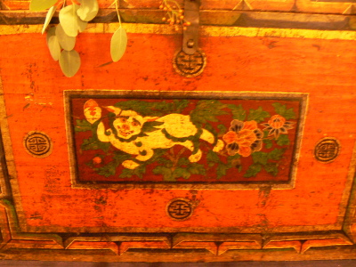 painting on a Tibetan chest