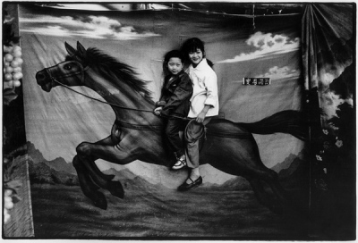 Children pictured with horse