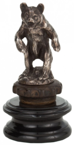 Silvered bronze grizzly bear